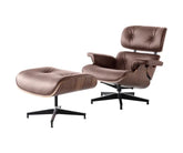 Eames Inspired Lounge Chair - Walnut Veneer & Dark Brown Leather | Classic Design for Your Home